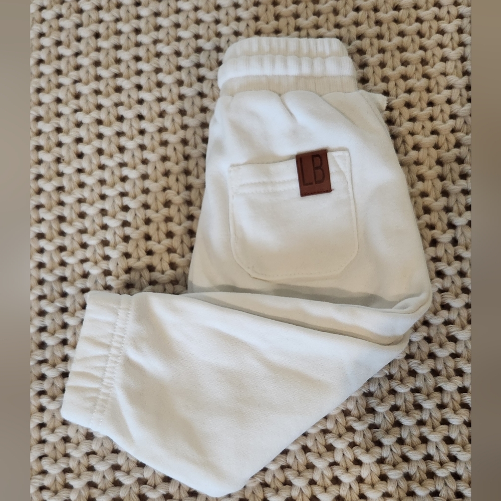 Little Bipsy White Cozy Sweatpants